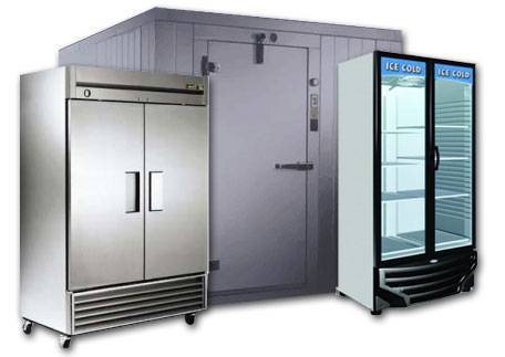 3 commercial refrigerators side by side