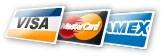 Accepted Credit cards logo - Visa, MasterCard, AMEX